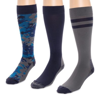 Men's 3 Pack Nylon Compression Knee-High Socks
