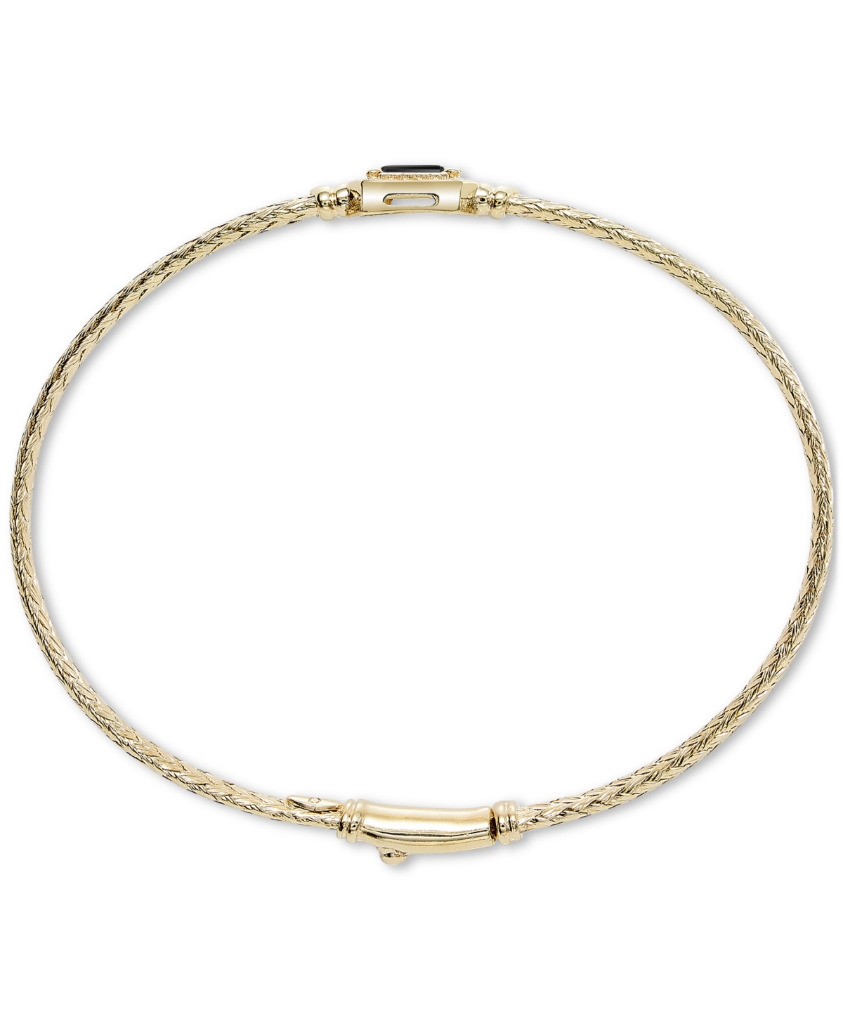 MACY'S GARNET & WHITE TOPAZ (1/5 CT. T.W.) WOVEN BANGLE BRACELET IN 14K GOLD-PLATED STERLING SILVER (ALSO I 