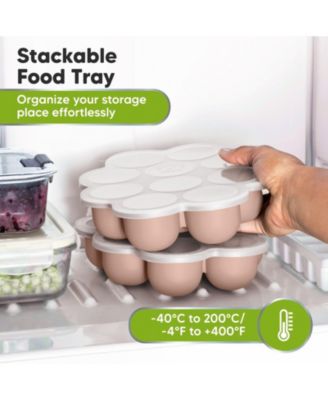 Prep Silicone Baby Food Freezer Tray with Clip-on Lid, 2oz x 10 Silicone Freezer Molds, BPA-Free Baby Food Storage