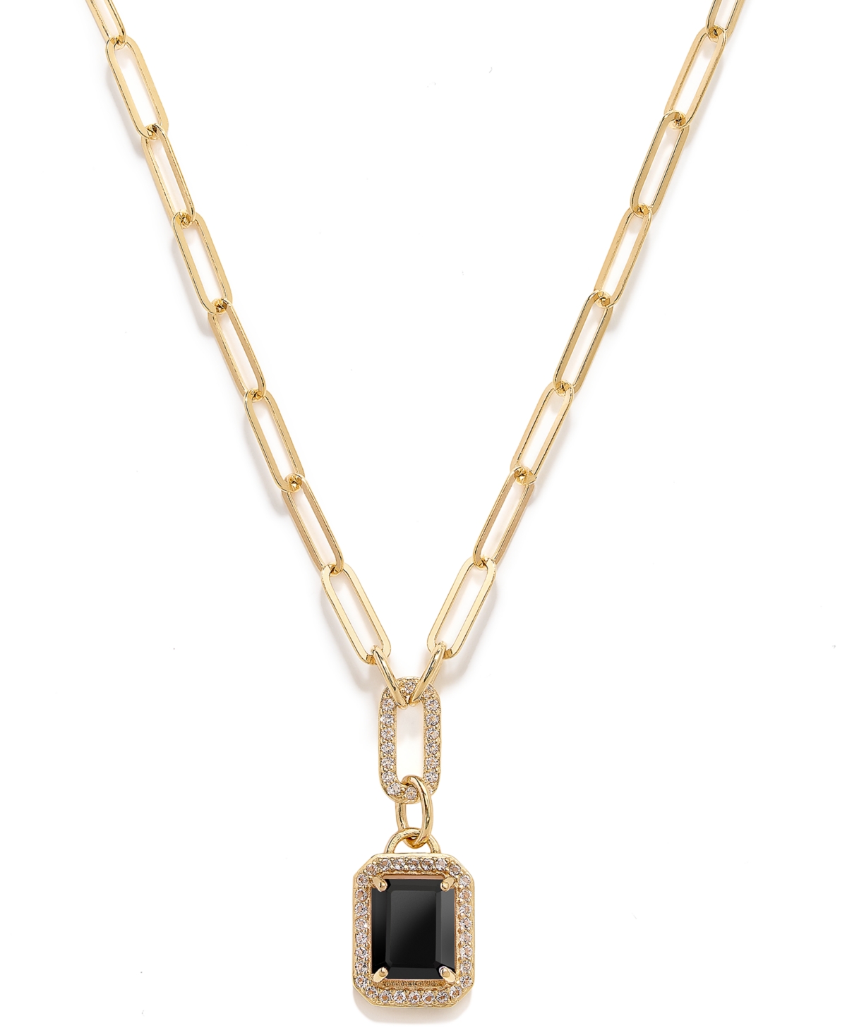 Lab Grown Citrine (2-1/5 ct. t.w.) & White Topaz (5/8 ct. t.w.) Framed Paperclip Link 18