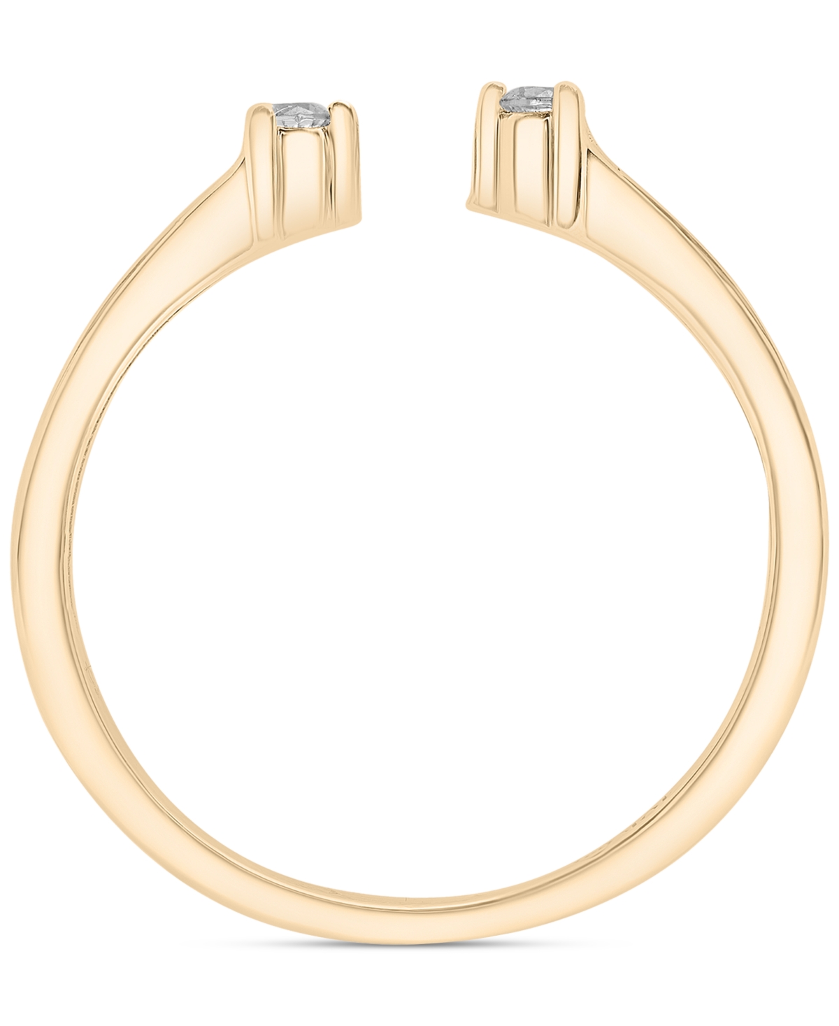 Wrapped Diamond Three Stone Cuff Ring (1/10 Ct. T.w.) In 10k Gold, Created For Macy's In Yellow Gold