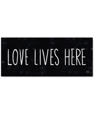 Trademark Global - 'Love Lives Here' Canvas Print by Michael Mullan, 14" x 32"