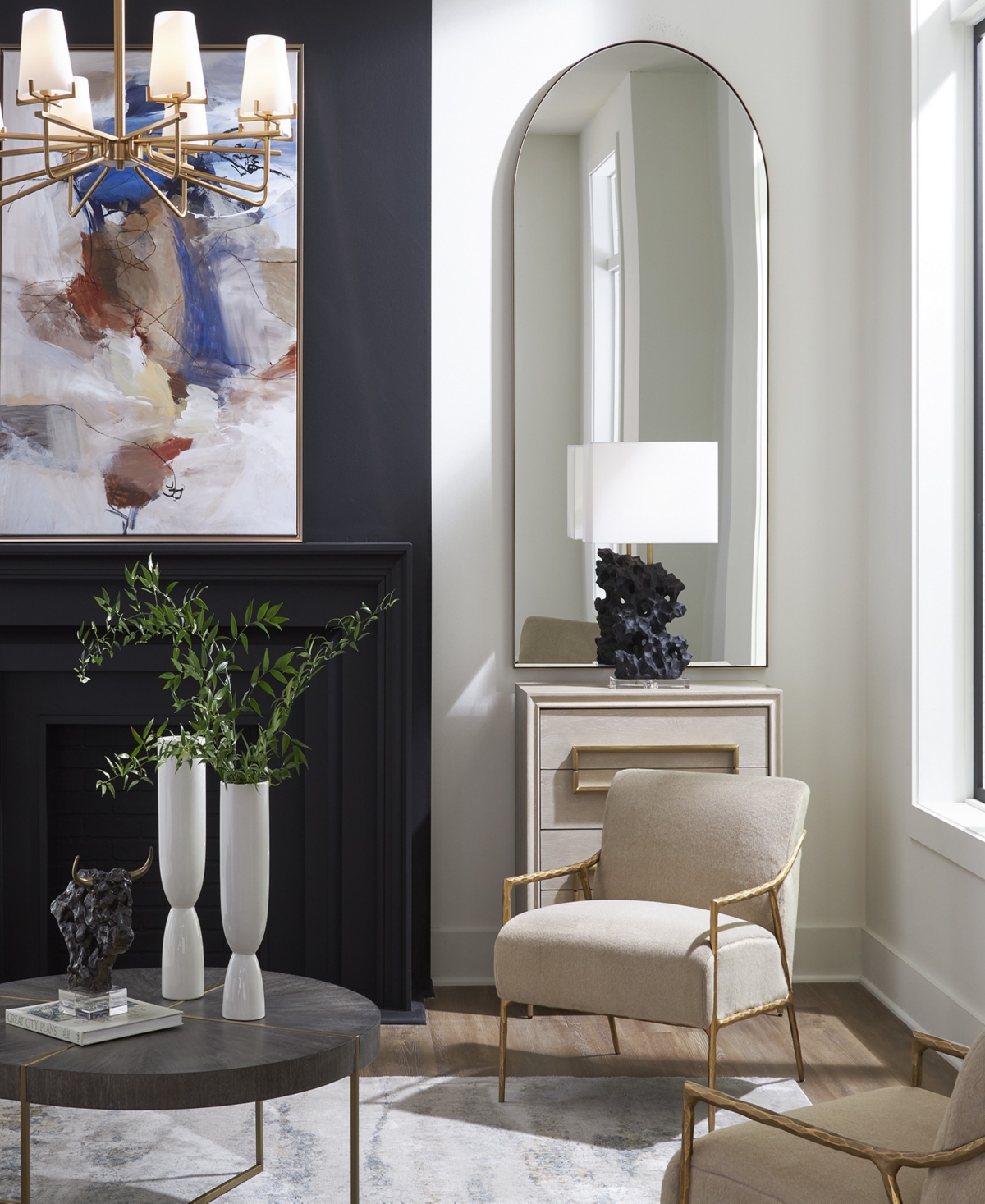 Uttermost Crosley Arch Mirror In Gold