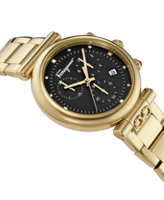 Women's Swiss Chronograph Ora Gold Ion Plated Stainless Steel Bracelet Watch 40mm