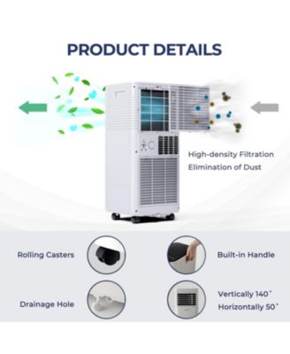 10,000 BTU Cooling, Portable Air Conditioner with Fan and Dehumidifier Mode