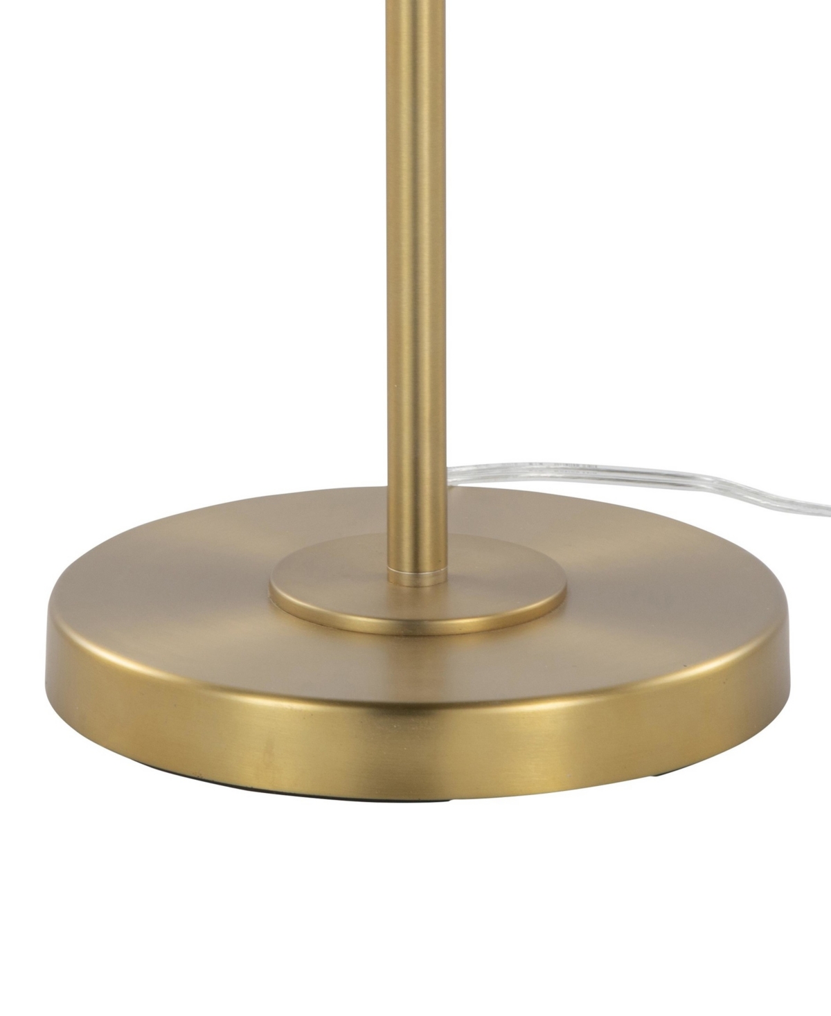 Lumisource Salon Reader 63" Contemporary Metal Floor Lamp In Gold Metal,white Linen