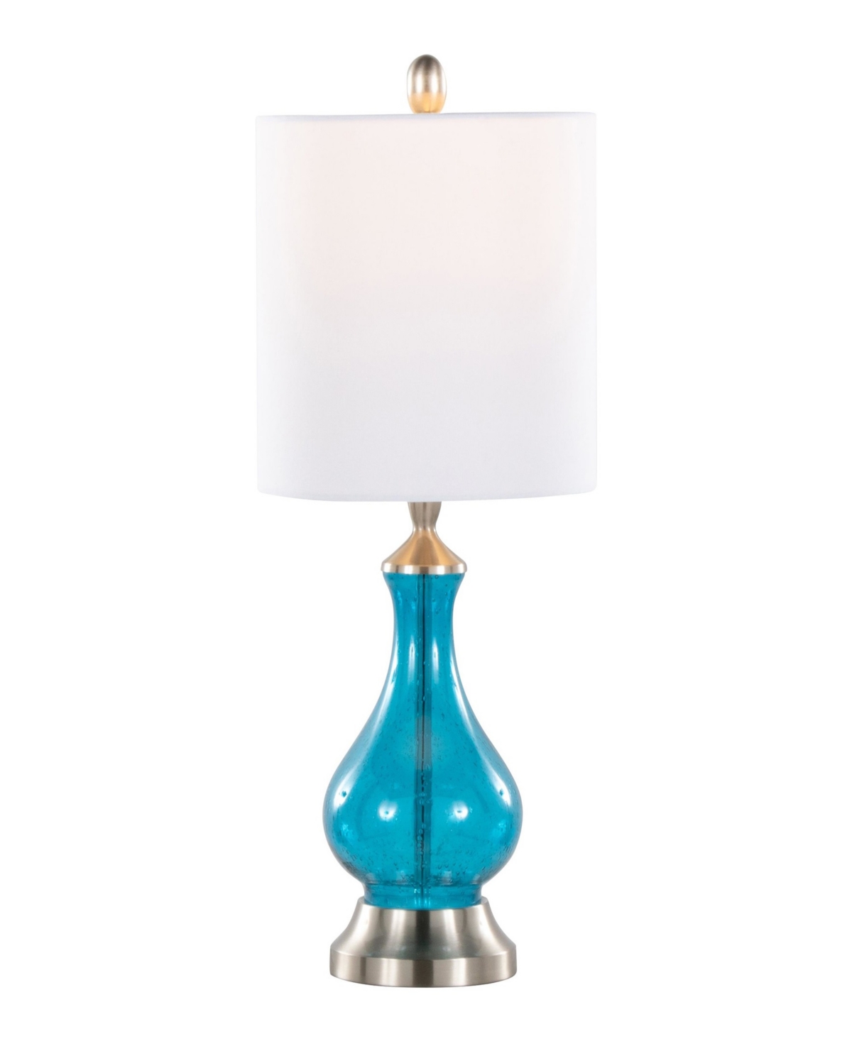 Lumisource Jasmine 22" Contemporary Glass Accent In Clear Sapphire Blue Seeded Glass,brushe