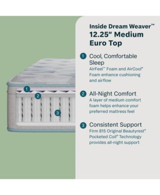 BeautySleep Dream Weaver 12.25" Medium Euro Top Mattress Set - Queen Split