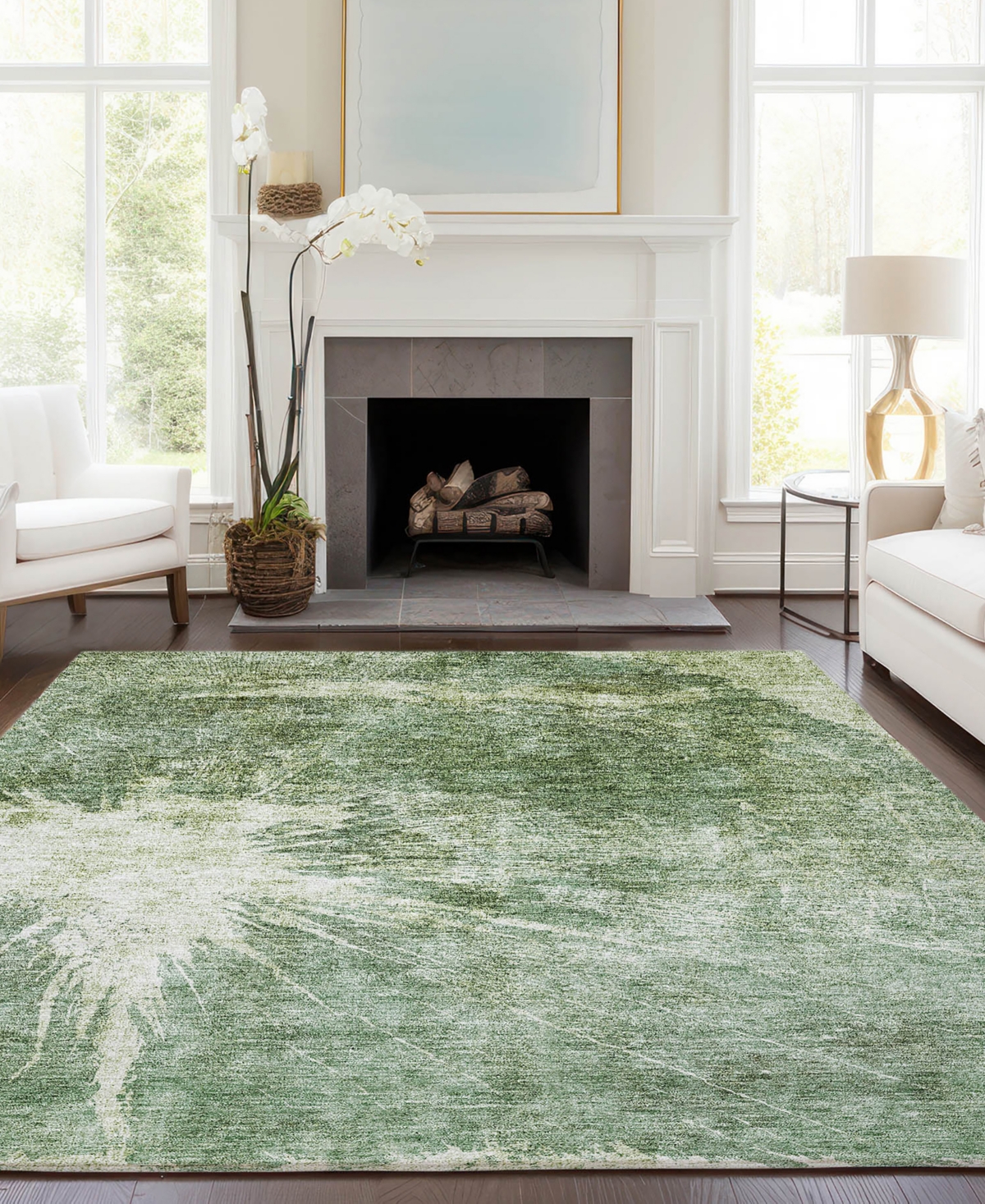 Addison Chantille Acn719 5'x7'6" Area Rug In Green