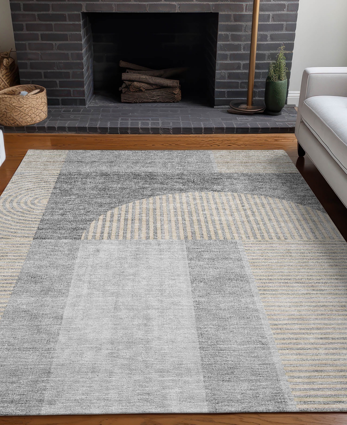 Addison Chantille Acn711 5'x7'6" Area Rug In Silver