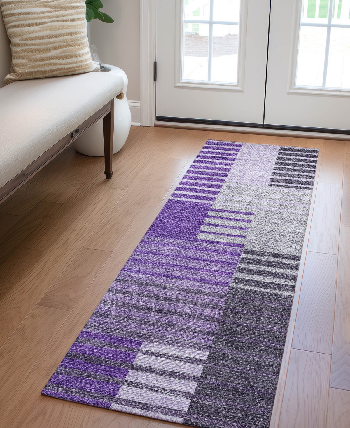 Addison Chantille Acn687 2'3"x7'6" Runner Area Rug In Purple