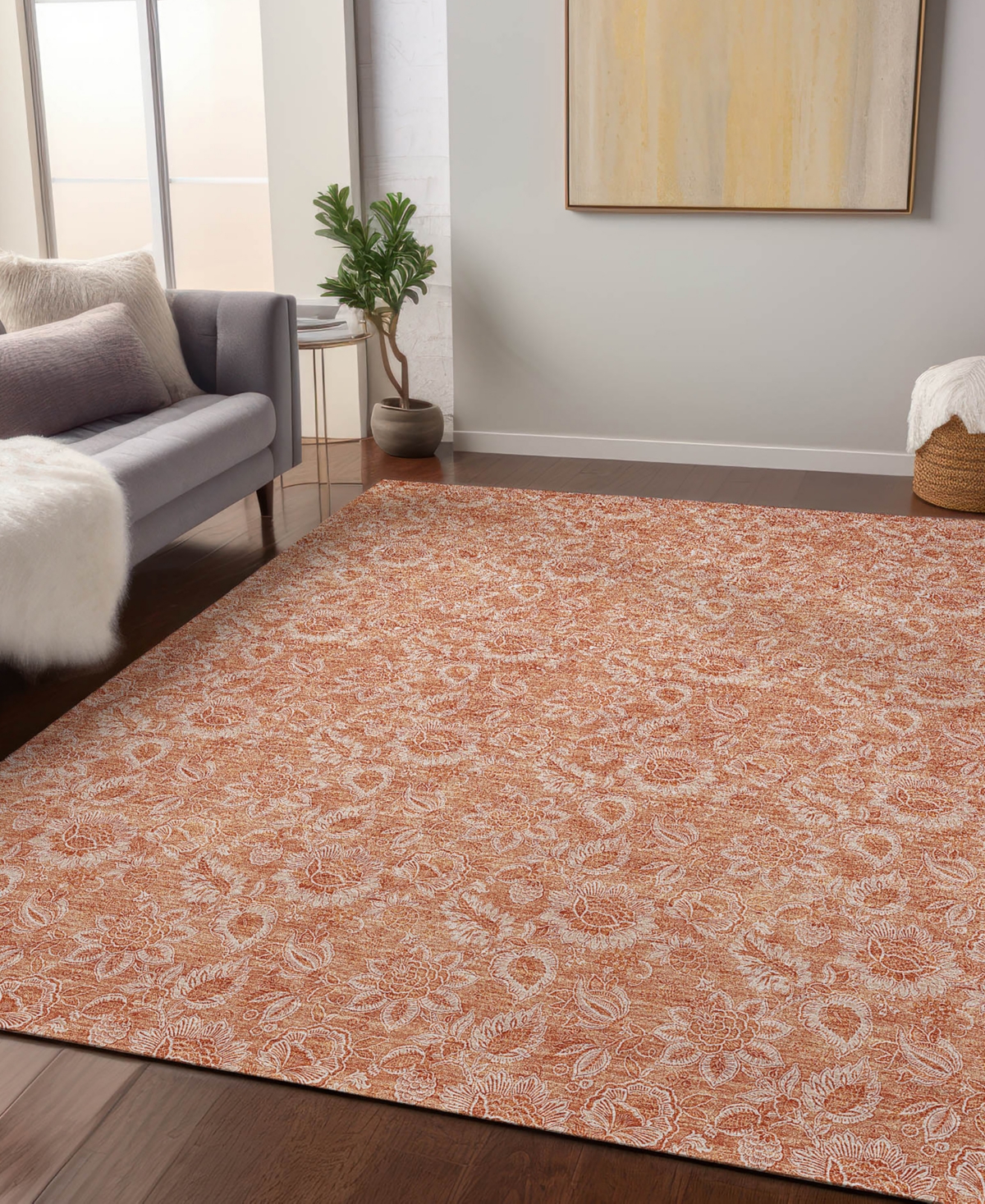 Addison Chantille Acn662 8'x10' Area Rug In Salmon