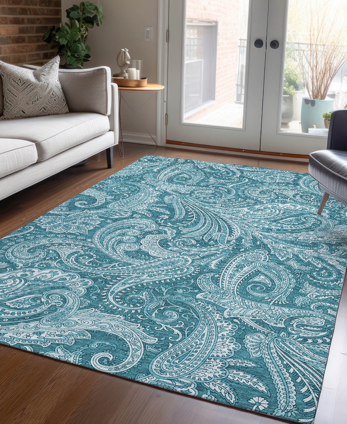 Addison Chantille Acn664 8'x10' Area Rug In Turquoise