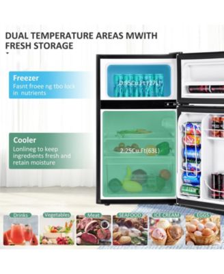 3.2 cu ft Compact Stainless-Steel Refrigerator