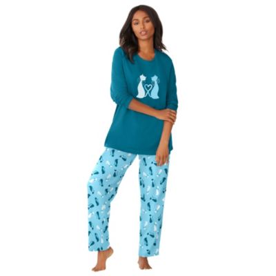 Women's Dreams and Co. Long Sleeve Knit PJ Set