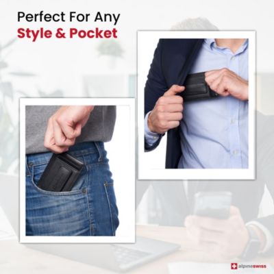 Harper Mens RFID Slim Money Clip Front Pocket Wallet Minimalist Leather ID Card Holder