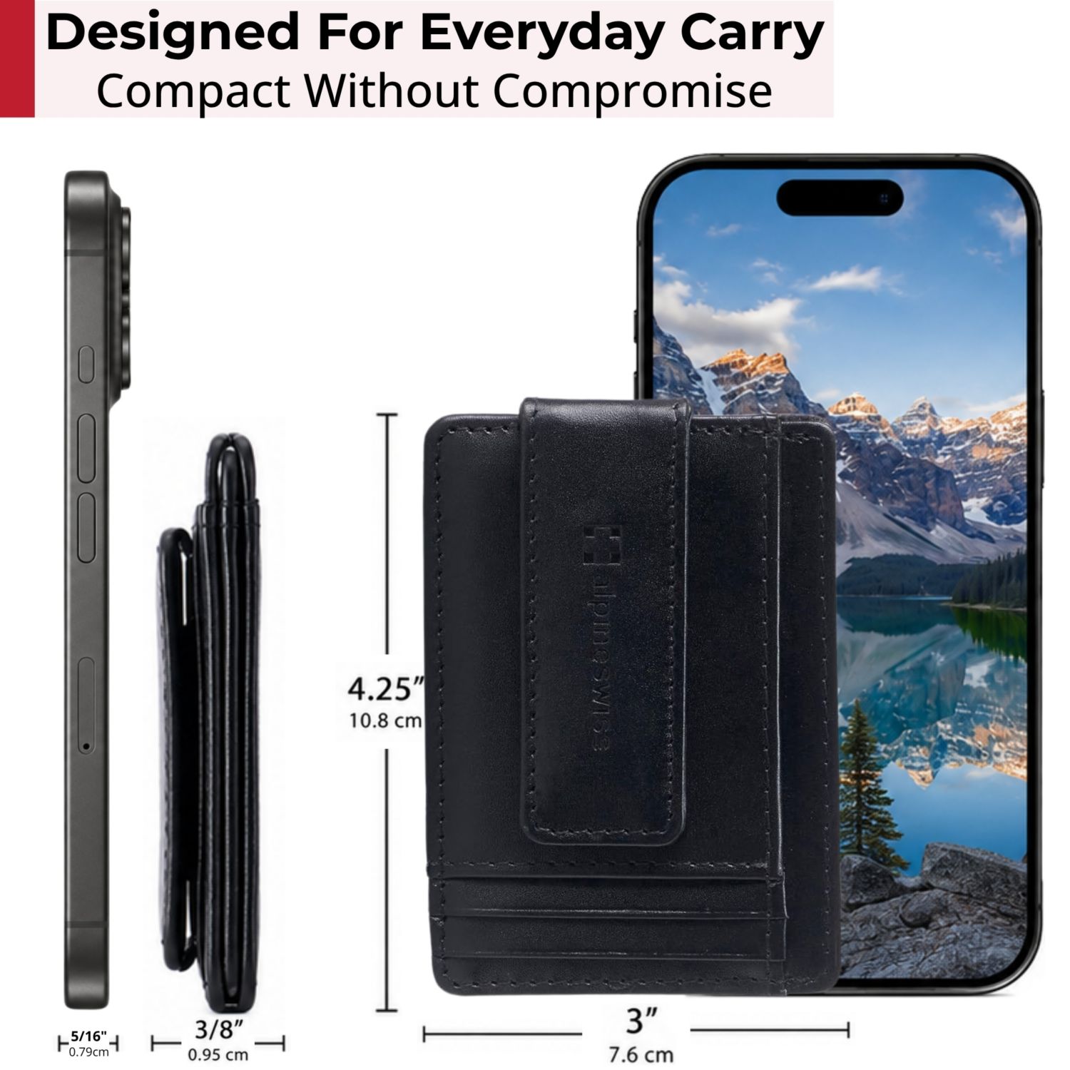 Men's Harper RFID Slim Money Clip Front Pocket Wallet Minimalist Leather ID Card Holder