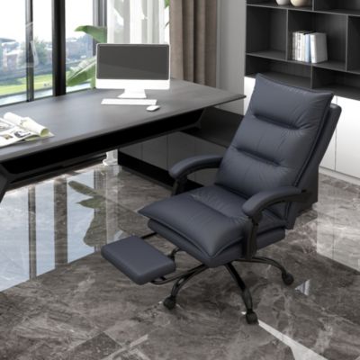 Microfiber Office Chair with Massage, Heat, Footrest