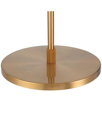 Raymond Modern Arc Floor Lamp 69" Tall Warm Gold Adjustable Boom Arm White Linen Drum Shade for Living Room Reading Office House