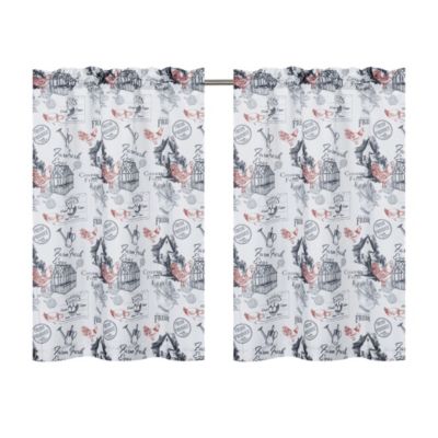 Rooster Toile Complete 3 Pc Cafe  Kitchen Curtain Tier And Valance Set