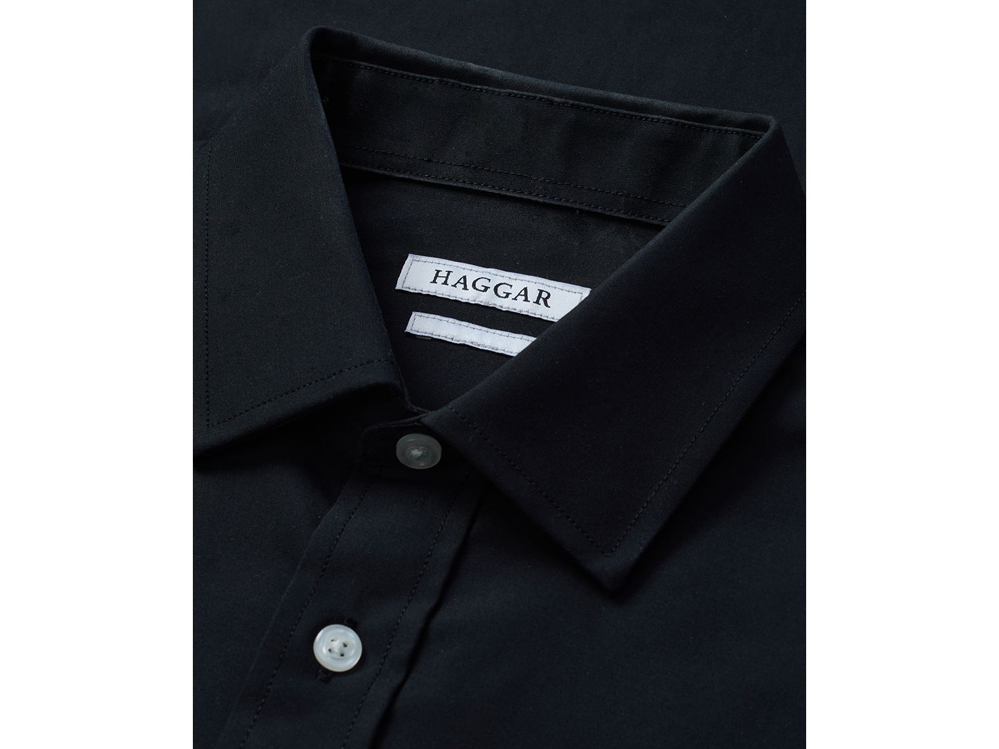 Мужская рубашка Haggar Premium Comfort Dress Shirt, Classic & Slim Fit, цвет: Чёрный однотонный — фото 4