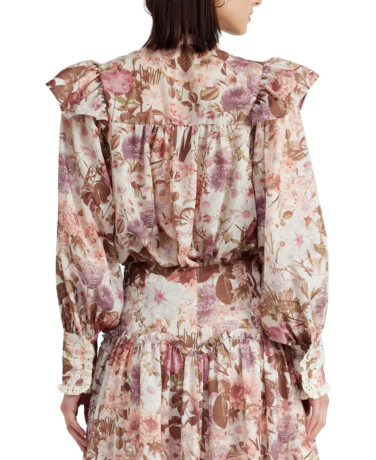 En Saison Women's Amoret Printed Long-Sleeve Blouse
