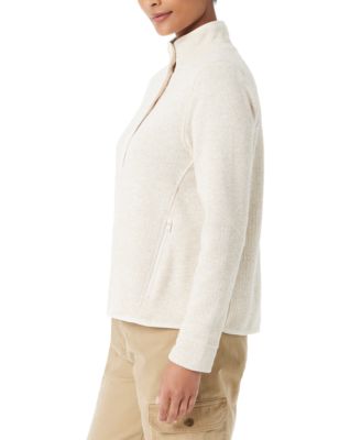 Women's Mixed-Media Mock-Neck Sweatshirt