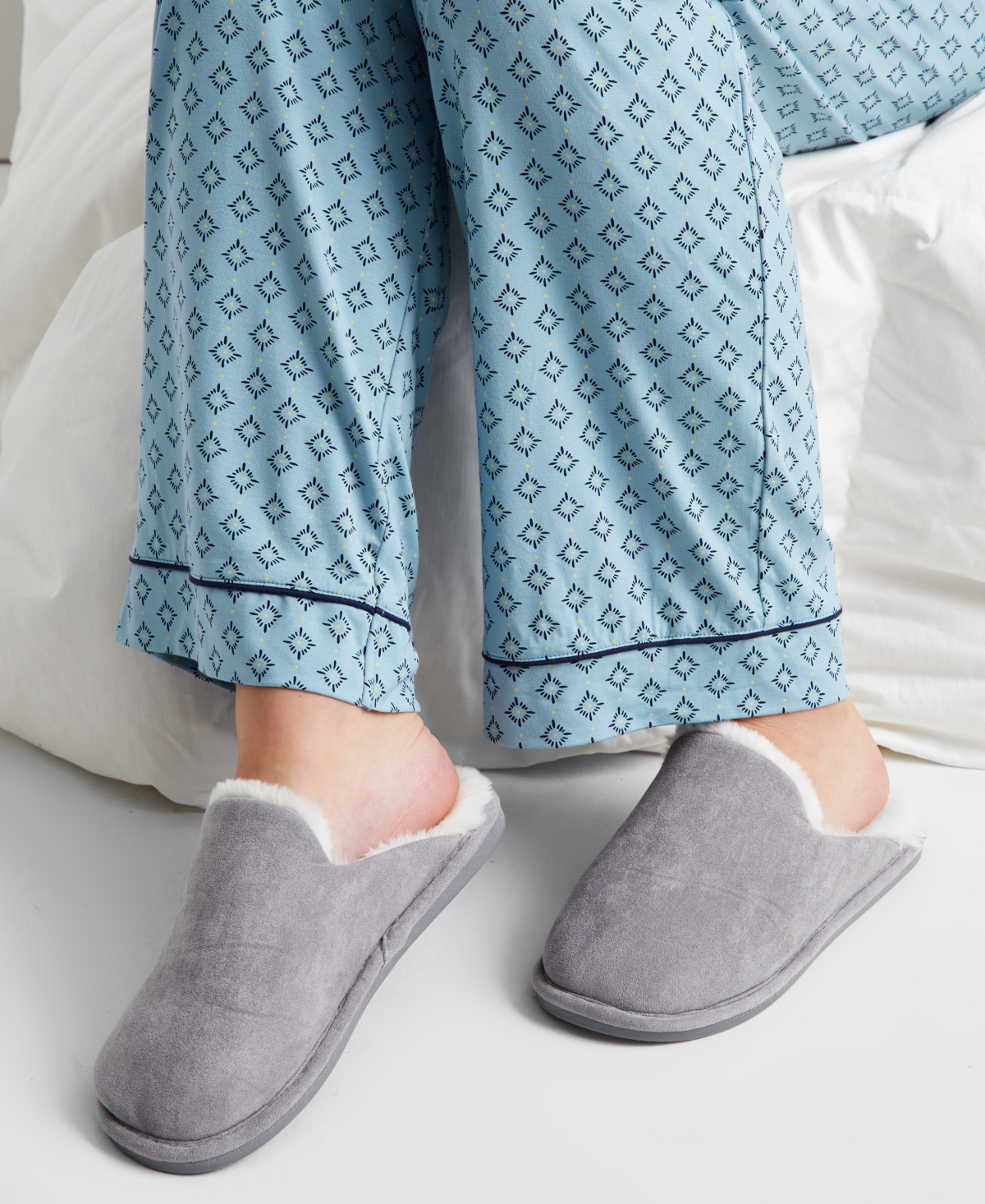 State of Day Women's Boxed Faux-Suede Slippers, Created for Macy's