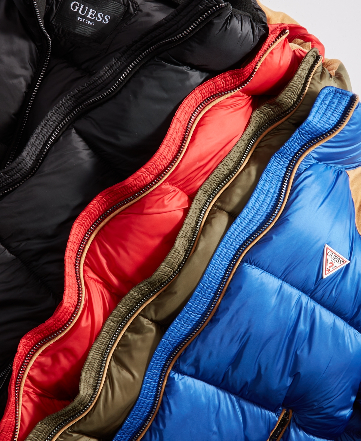 Guess Men's Larry Fabric Block Puffer Jacket In Gloaming Multi