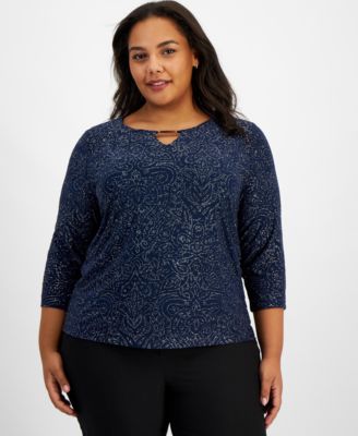 Shop macy's last act plus size tops Discount Black Friday - Main Image