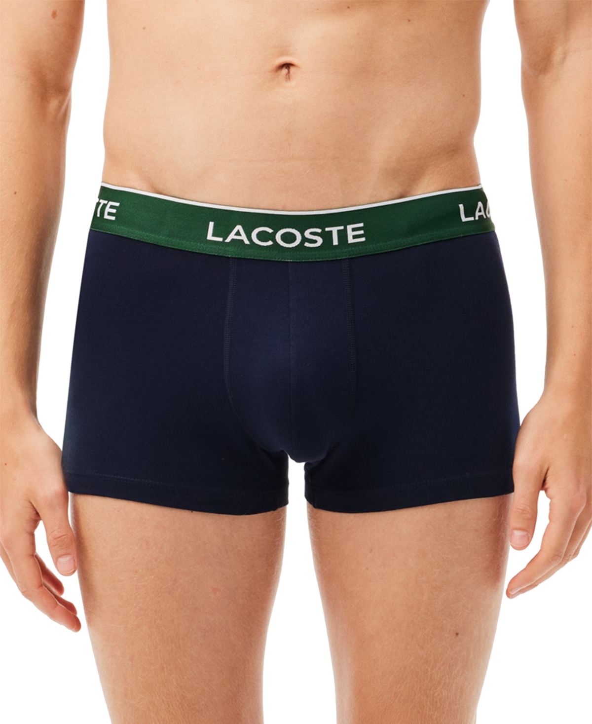 Lacoste Men's 3-Pack Regular-Fit Logo Waistband Trunk Underwear