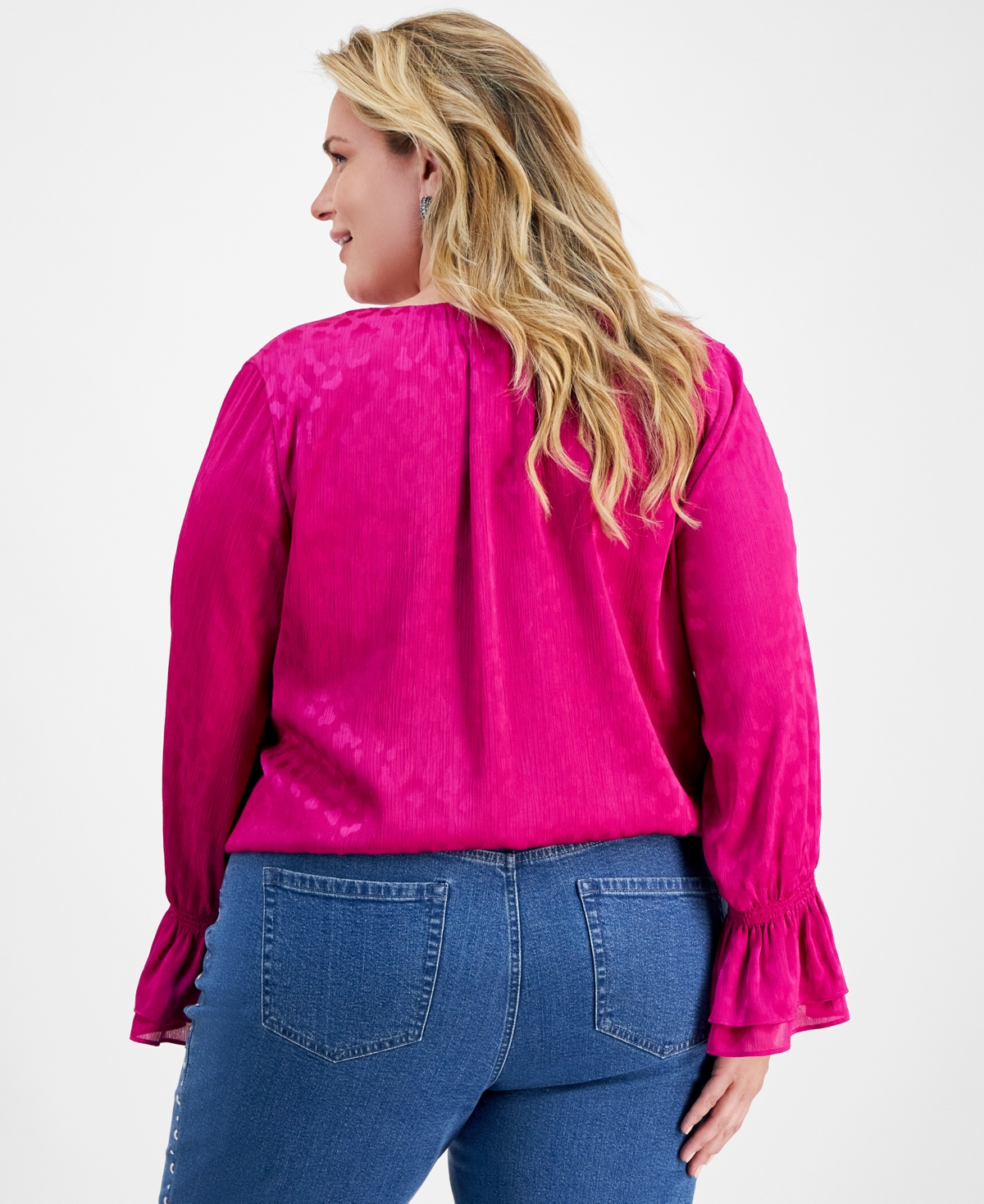 I.n.c. International Concepts Plus Size Surplice-Neck Blouse, Created for Macy's