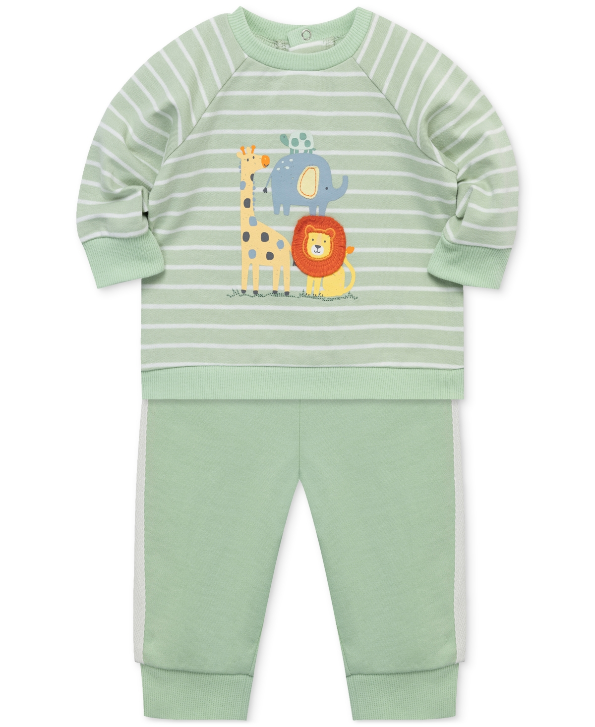 Little Me Baby Boys 2-pc. Jungle Sweatshirt & Sweatpants Set In Green