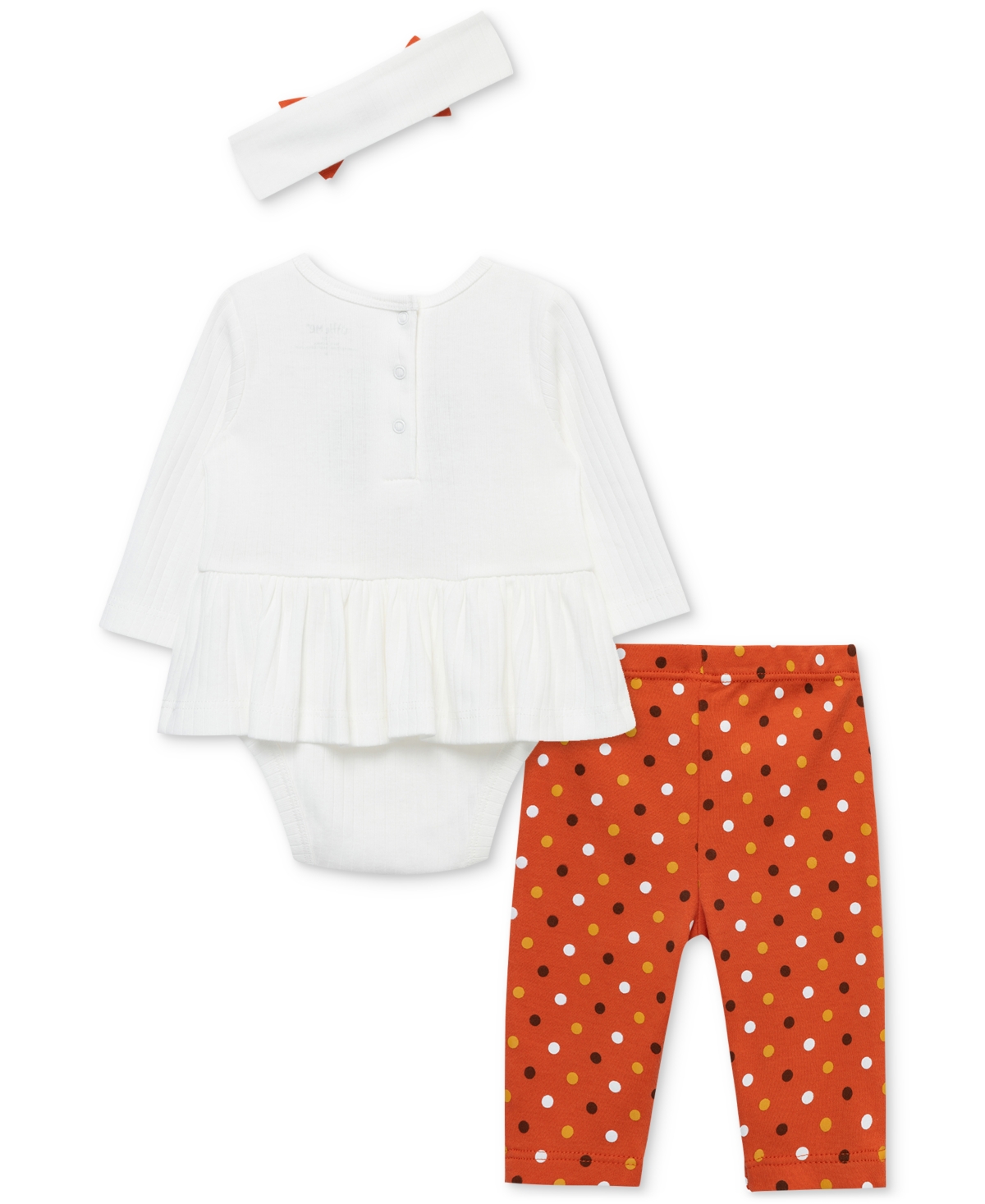 Little Me Baby Cotton Sweetie-Pie Bodysuit, Headband & Dot-Print Pants, 3 Piece Set