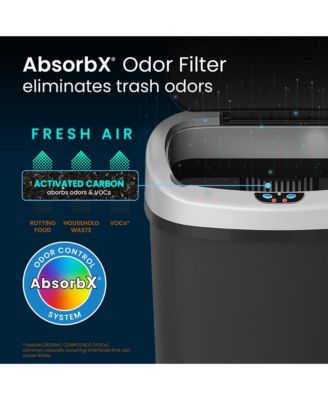 13 Gallon Sensor Kitchen Trash Can with Lid and Odor Filter, Durable Dent-Proof Plastic Garbage Bin Automatic Waste Basket