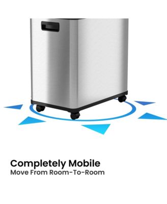 Stainless Steel Sensor Trash Can and Recycle Bin with Wheels and AbsorbX Odor Filter 16 Gallon Silver