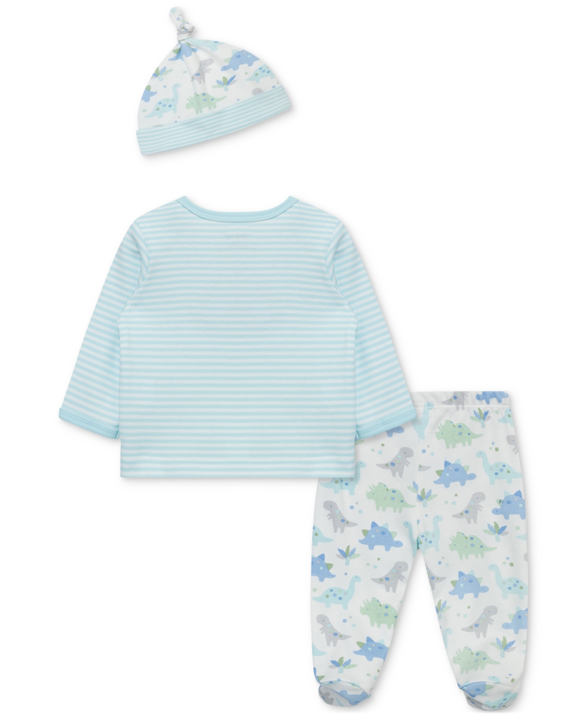 Little Me Baby Boys 3-Pc. Cute Dinos Top, Footed Pants & Hat Set