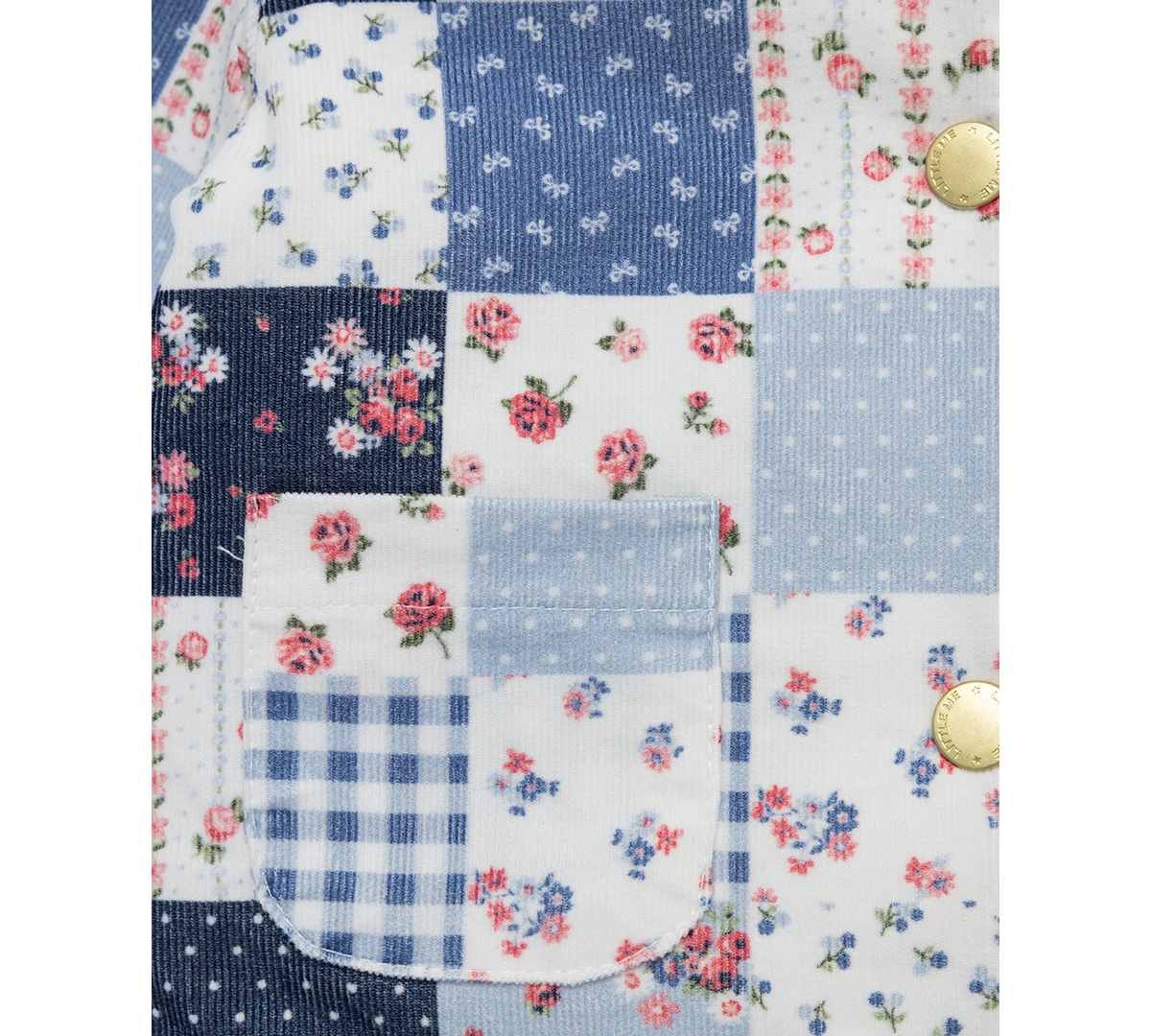 Little Me Baby Girls Patchwork Jacket, Floral Tee & Denim Pants Set