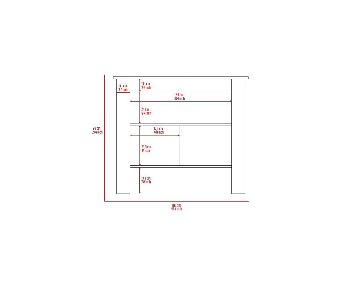 Fm Furniture Brooklyn Kitchen Island -/ onyx