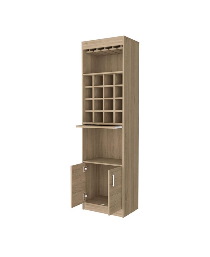 FM FURNITURE Myers Bar Cabinet, Two Shelves, Double Door Cabinet, Six ...
