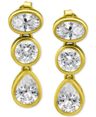 Giani Bernini - Cubic Zirconia Mixed-Cut Drop Earrings in 18k Gold-Plated Sterling Silver