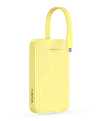 10000mAh Magnetic Power Bank 30W MagSafe Portable Charger, Yellow