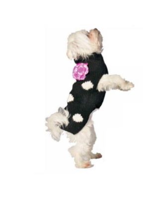 Black Polka Dot Flower Scarf - Large