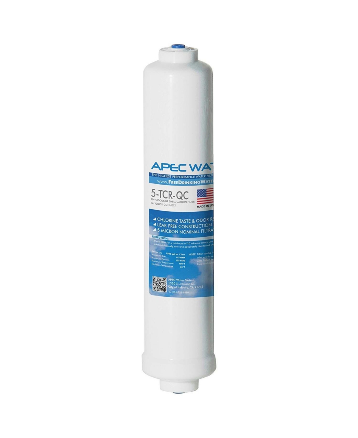 Apec Ultimate Inline Carbon Post-filter 10" - White