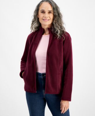 Petite Polar Fleece Zip-Front Jacket, Created for Macy's