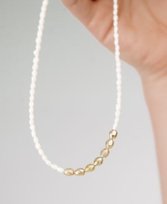 Freshwater Pearl Polished Pebble Beaded Necklace