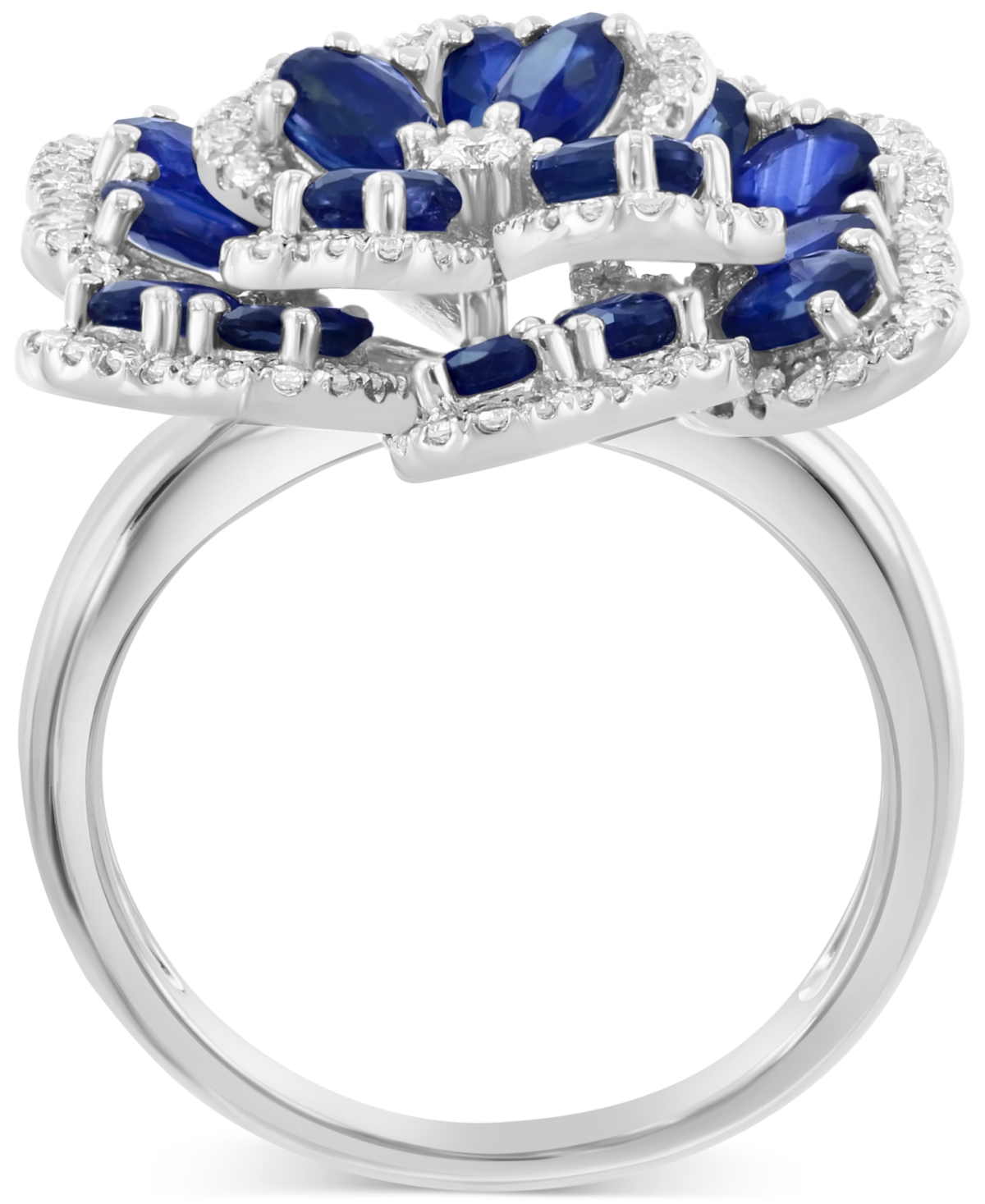 Effy Ruby (3-3/4 ct. t.w.) & Diamond (5/8 ct. t.w.) Flower Ring in 14k Rose Gold