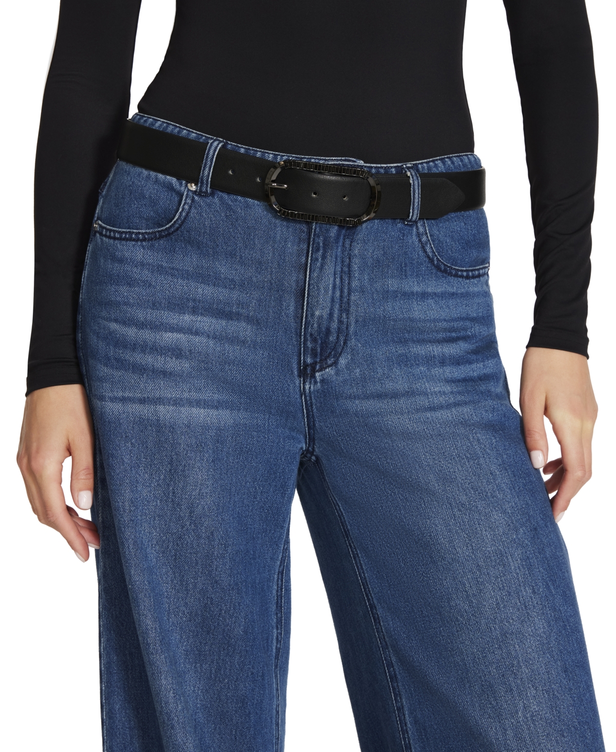 Steve Madden Women's Baguette Buckle Belt