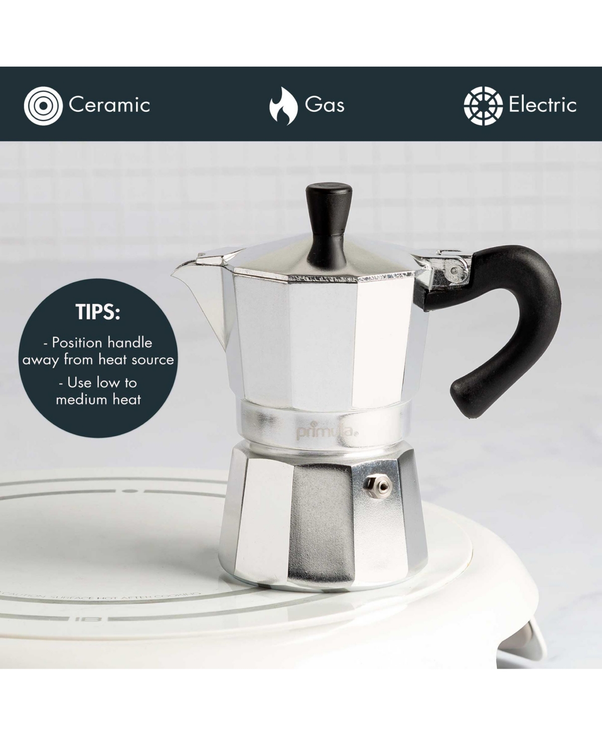Primula Aluminum Stovetop 3-cup Espresso Maker In Silver