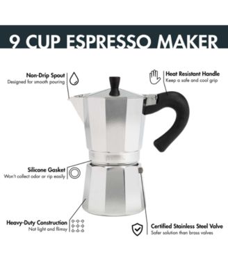 Aluminum Stovetop 9-Cup Espresso Maker